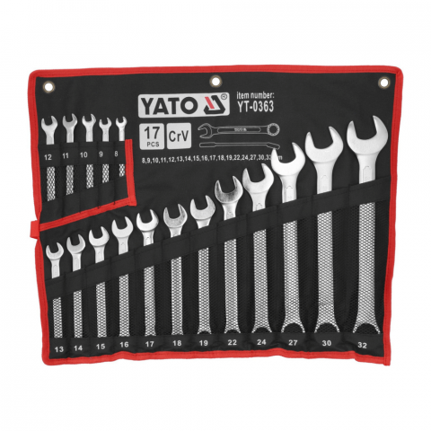 Chei Combinate - Chei combinate 8-32mm, set 17 piese - YATO YT-0363