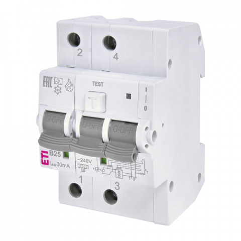 Dispozitive AFDD detectare defect arc electric - Protectie arc electric AFDD KZS‑AFDD 3M2p 25A 30mA 10kA ETI 002173816