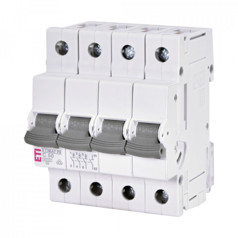 Electrice - Siguranta electrica ETIMAT P6 3P+N C50 IP20 AC ETI 001900435