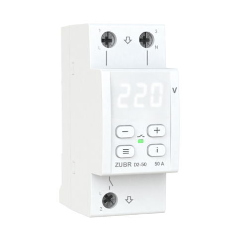 Contoare si Relee Electrice - Aparat protectie supratensiune si subtensiune ZUBR D2-50 TrueRMS