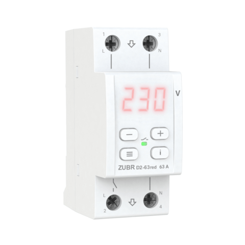 Contoare si Relee Electrice - Modul automat pentru protectie tensiune ZUBR D2-63 Red 63A