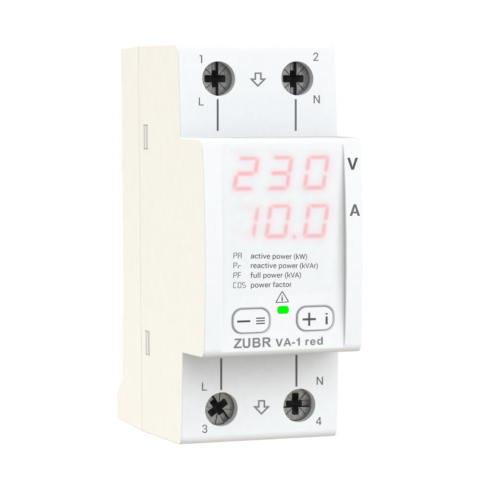 Contoare si Relee Electrice - Modul monitorizare parametri electrici ZUBR VA-1 Red 63A IP20 TrueRMS