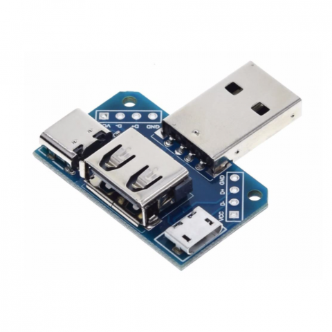 Adaptor USB la microUSB si Type-C 2.54mm 4 pini [1]