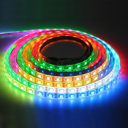Module Smart Home - Banda LED multicolora, 5m, 60 LED/m, IP65 WS2812
