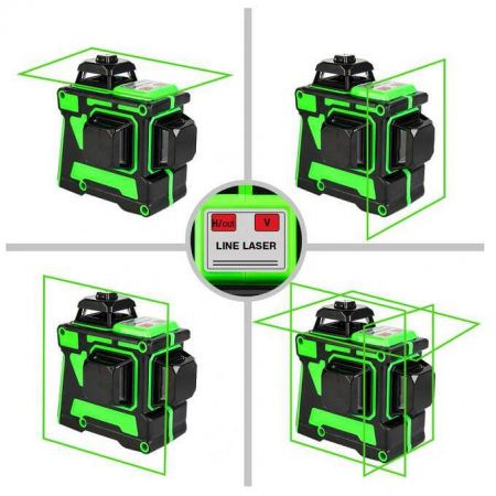 Nivela laser 12 linii cu dioda verde, accesorii incluse [2]