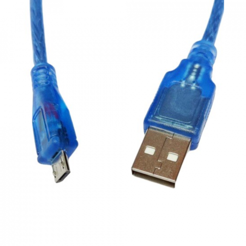 Componente Electronice - Cablu de date USB la micro USB 30 cm, albastru