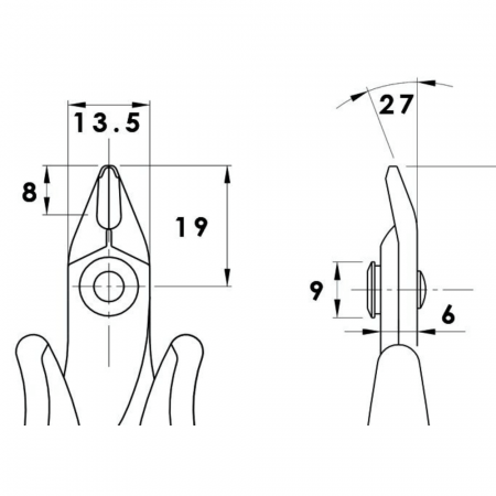 Cleste de precizie cu tais inclinat, 2.05mm, Pierciagomi TR 58 [1]