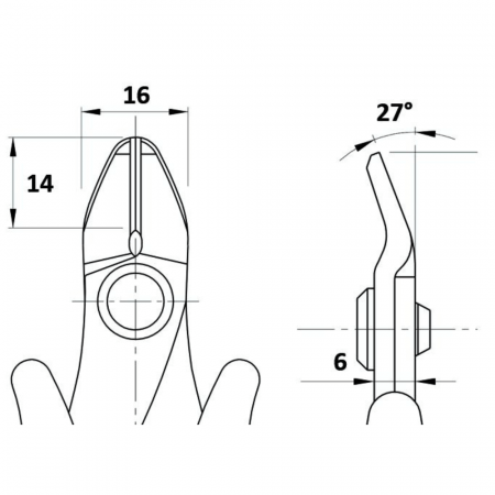 Cleste de precizie cu tais lateral, 2.59mm, Piergiacomi TRR 58 G [1]
