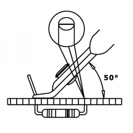 Cleste de precizie cu tais oblic, 1.3mm, Piergiacomi TR 25 50 [1]