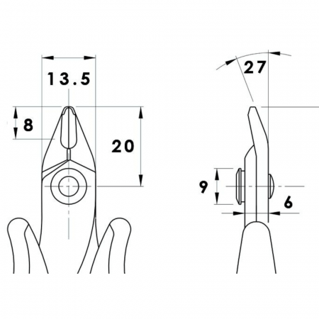 Cleste de precizie cu tais inclinat, 1.63mm, Piergiacomi TR 30 58 [1]
