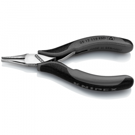 Cleste ESD de precizie pentru electronisti, cu varf plat, Knipex 35 12 115 ESD [1]