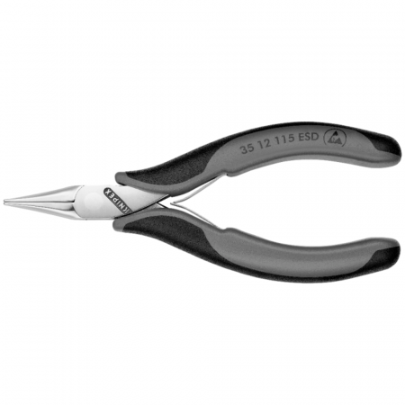Clesti de Precizie - Cleste ESD de precizie pentru electronisti, cu varf plat, Knipex 35 12 115 ESD