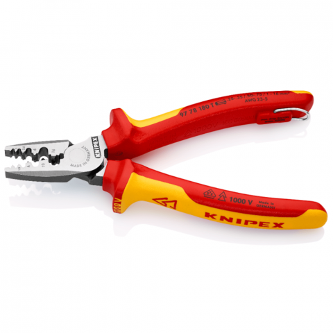Cleste VDE pentru sertizat ferule, 0.25 - 16 mm², Knipex 97 78 180 T [1]
