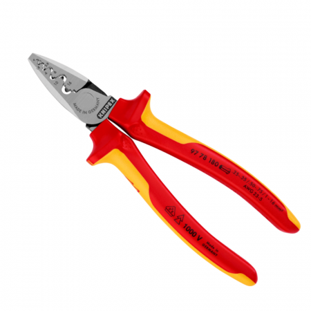 Cleste sertizare ferule, 0.25 - 16 mm², izolat VDE, Knipex 97 78 180