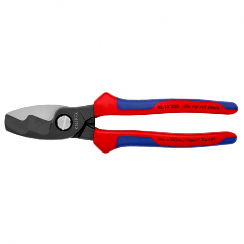 Clesti de Taiat - Cleste tip foarfeca cu tais dublu pentru taiat cabluri, 200 mm, Knipex 95 12 200