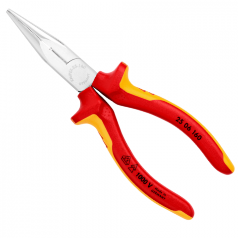 Clesti Electrician 1000V - Cleste VDE cu cioc lung semirotund, 160mm, Knipex 25 06 160