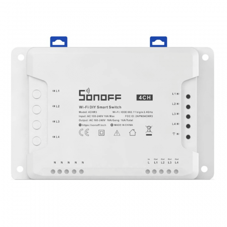Module Smart Home - Releu Smart, WiFi, 4 canale, 2200W, 10A, Sonoff 4CHR3