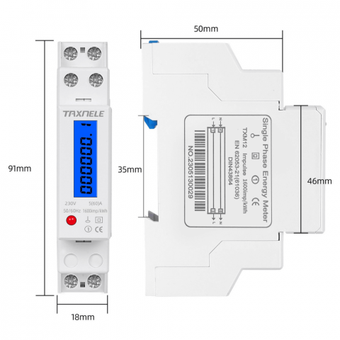 Contor monofazic monitorizare consum energie electrica, TAXNELE TXM012 [1]