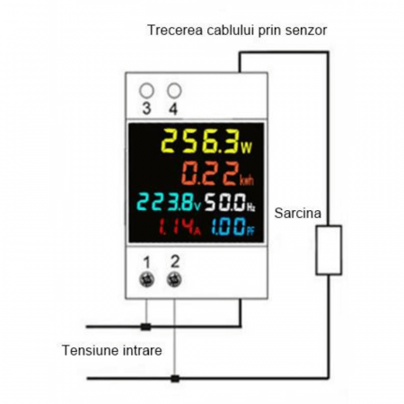 Contor electric cu afisarea parametrilor in timp real TAXNELE D52-2066, bobina interna [2]