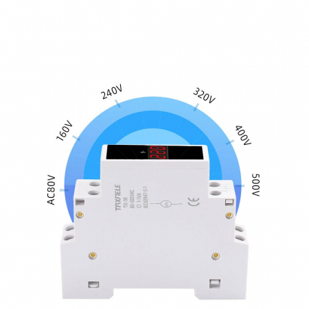 Voltmetru digital pentru sina tablou DIN, 80-500V AC, TAXNELE TX-1R [2]