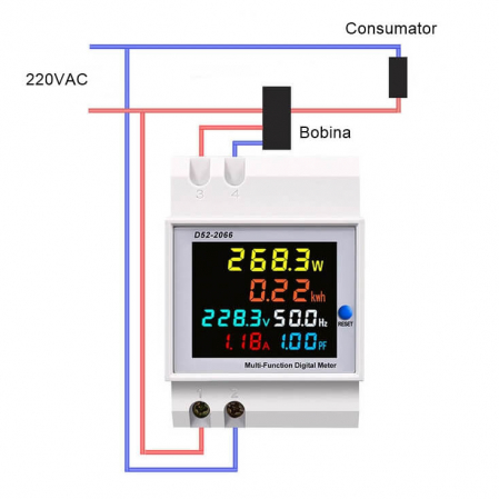 Contor electric cu afisarea parametrilor in timp real TAXNELE D52-2066, bobina externa [3]