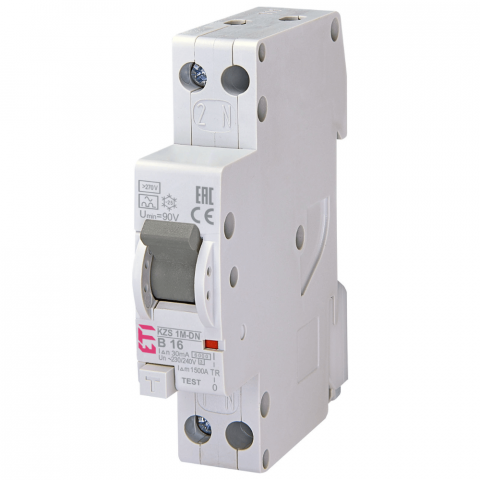Diferential RCBO KZS-1M-DN 1p+N A B16/0.03 6kA ETI 002176024