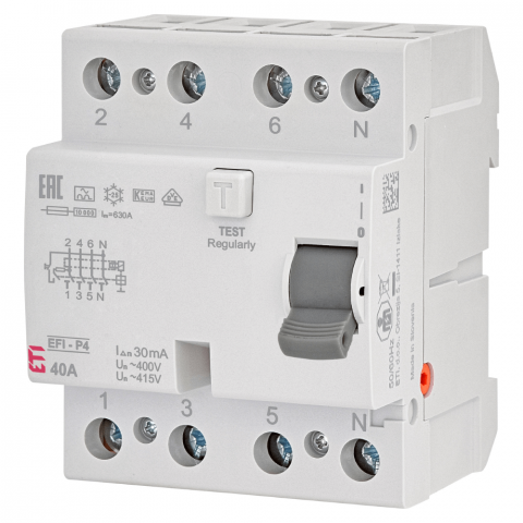 Electrice - Diferential RCCB EFI-P4 A 40/0.03 ETI 002061512