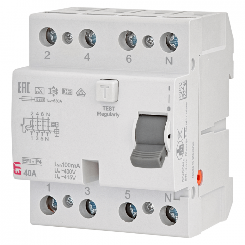 Diferential RCCB EFI-P4 A 40/0.1 ETI 002061522
