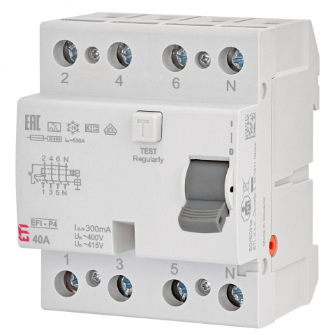 Diferential RCCB EFI-P4 A 40/0.3 ETI 002061532