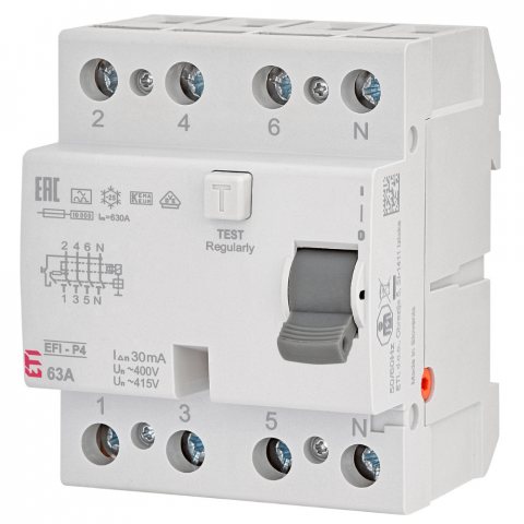 Diferential RCCB EFI-P4 A 63/0.03 ETI 002061513