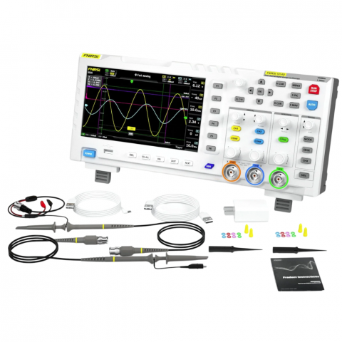 Osciloscoape Digitale - Osciloscop digital 2 in 1, 100 MHz, 1GS/s, 2 canale, generator de semnal, FNIRSI 1014D