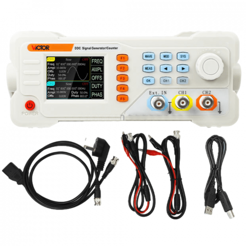Generator de semnal, 2 canale, 60MHz, 200MSa/S, Victor 2060H [1]