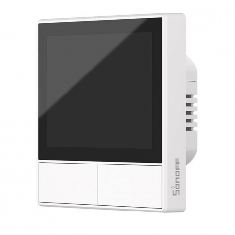 Intrerupator Smart cu 2 canale si ecran touch, alb, Sonoff NSPanel