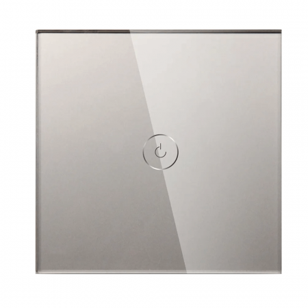 Intrerupatoare Smart - Intrerupator smart cu touch, Wifi, fara nul, 1 canal, gri, 10A, 2.4 GHz