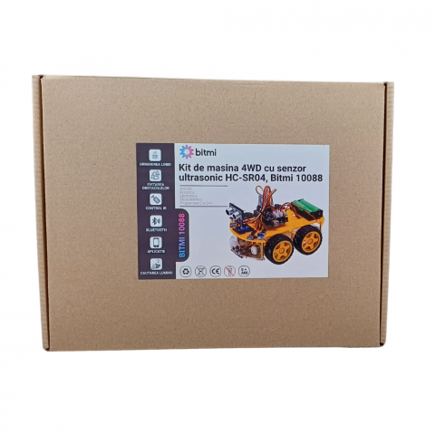 Kit de masina 4WD cu senzor ultrasonic HC-SR04, Bitmi 10088 [6]