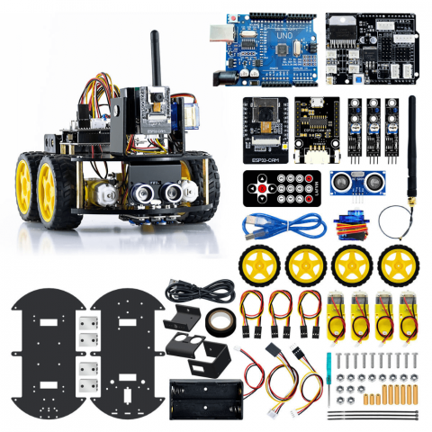 Kit de robot STEM 4WD cu modul ESP32-CAM, Bitmi 10294 [4]