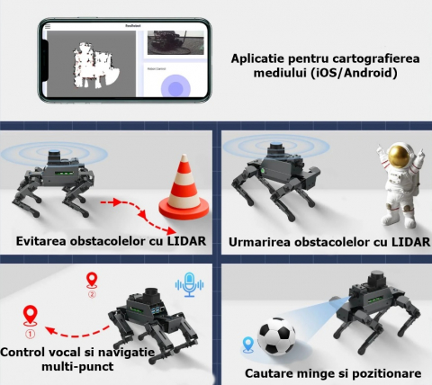 Kit robot cu Lidar Dogzilla S2 cu AI si 12DOF, compatibil Raspberry Pi 5 [4]