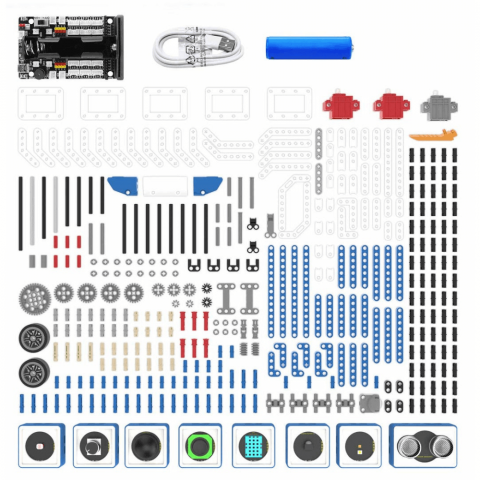 Kit robot educativ 16 in 1 Building:Bit pentru placa BBC Micro:bit V2/V1.5, Yahboom [1]
