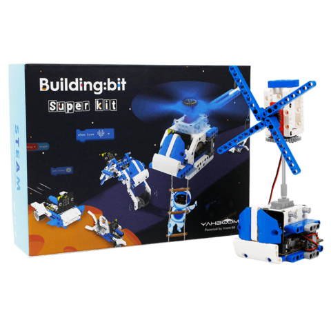 Electronica - Kit robot educativ 16 in 1 Building:Bit pentru placa BBC Micro:bit V2/V1.5, Yahboom
