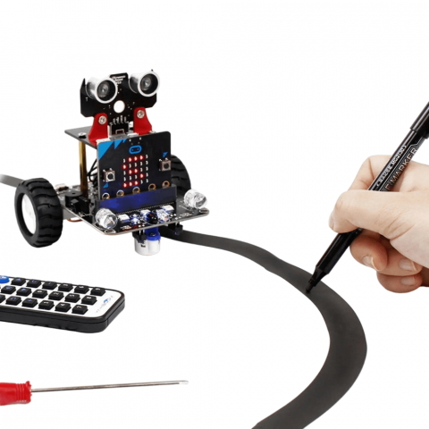 Kit robot inteligent tip masina cu IR si aplicatie pentru Micro:bit V2/V1.5, Yahboom [1]
