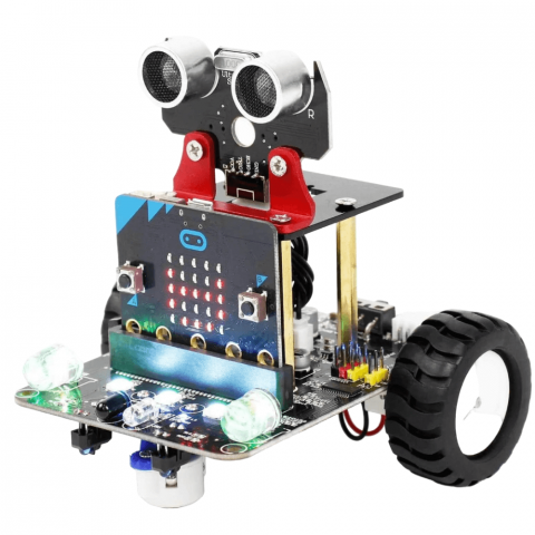 Electronica - Kit robot inteligent tip masina cu IR si aplicatie pentru Micro:bit V2/V1.5, Yahboom
