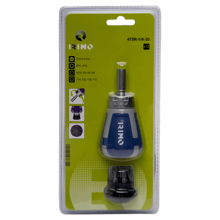 Mini surubelnita cu clichet si 6 biti varf dublu Irimo 475R-1/4-30 [3]