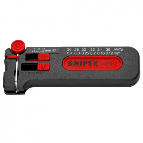 Mini unealta pentru dezizolat cabluri, Ø 0.12 - 0.4 mm, Knipex 12 80 040 SB