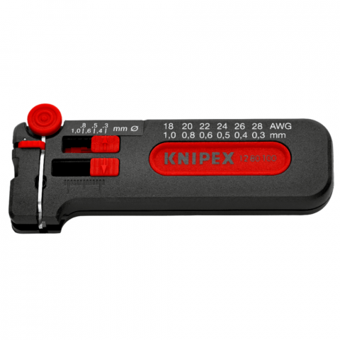 Mini unealta pentru dezizolat cabluri, Ø 0,3 - 1 mm, Knipex 12 80 100 SB