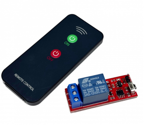 Modul releu 1 canal 12V DC, cu telecomanda IR [1]
