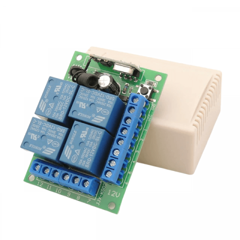 Module Electronice - Modul releu programabil 4 canale cu telecomanda, 12V
