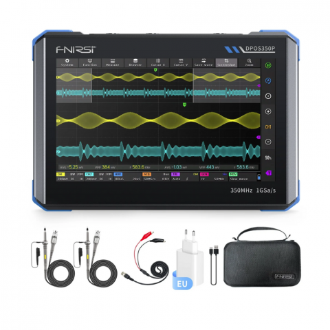 Osciloscoape Digitale - Osciloscop digital portabil 4 in 1, 2 canale, 350MHz, 1GS/s, FNIRSI DPOS350P