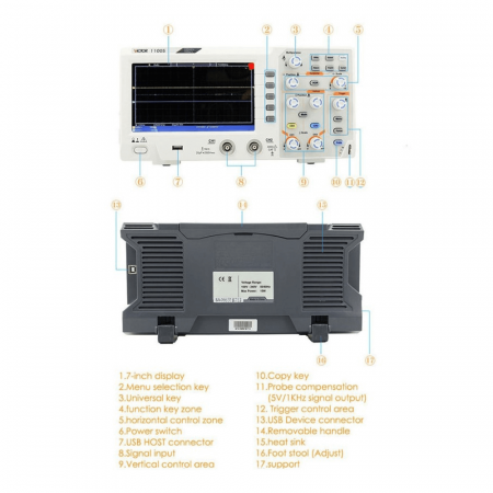 Osciloscop digital cu 2 canale 100MHz 1GSa/s Victor 1100S [3]