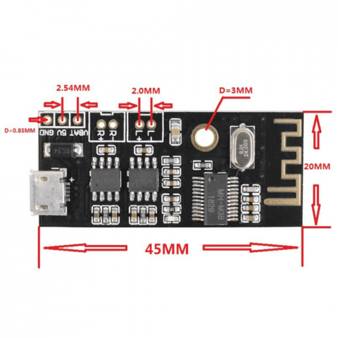 Modul audio Bluetooth 4.2 BLE, MH-M38 [1]