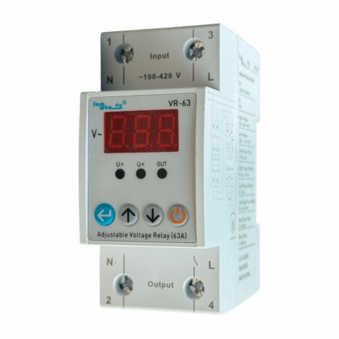 Releu de protectie la tensiune si curent, ajustabil, 0-450V, VR-63 [2]